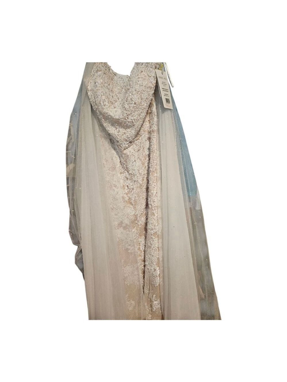 Sherri Hill Ivory Nude Lace Wedding Dress US 10 - Picture 14 of 15